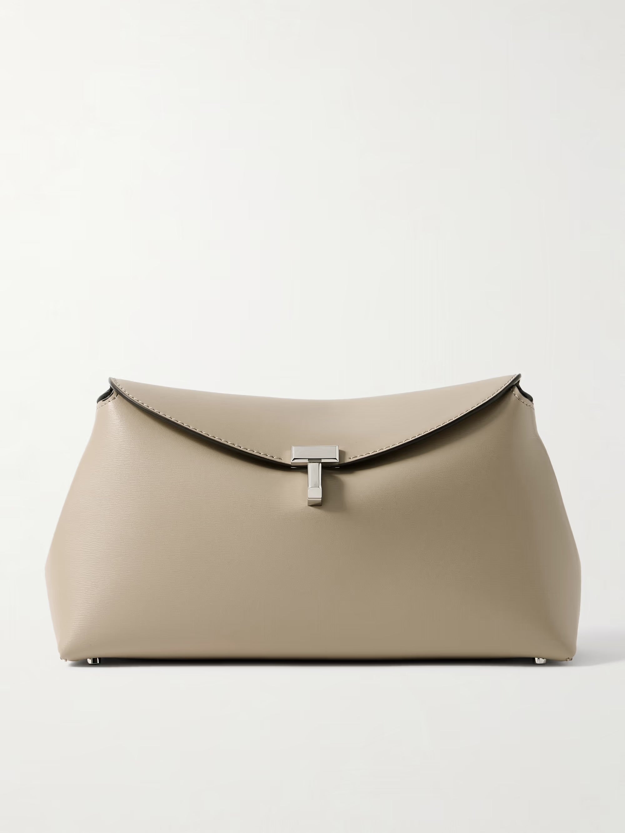 Toteme T-Lock Clutch Leather White