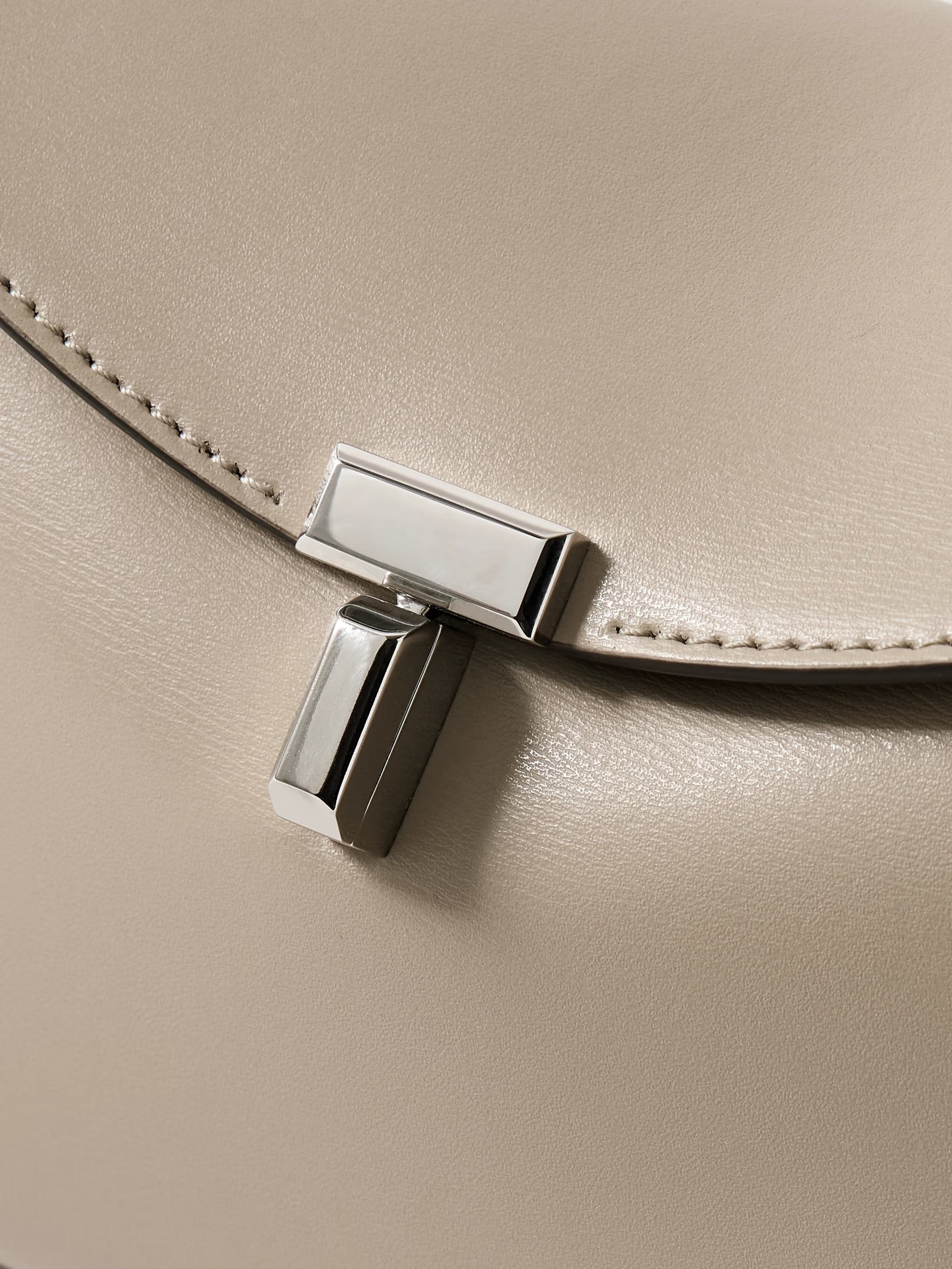 Toteme T-Lock Clutch Leather White