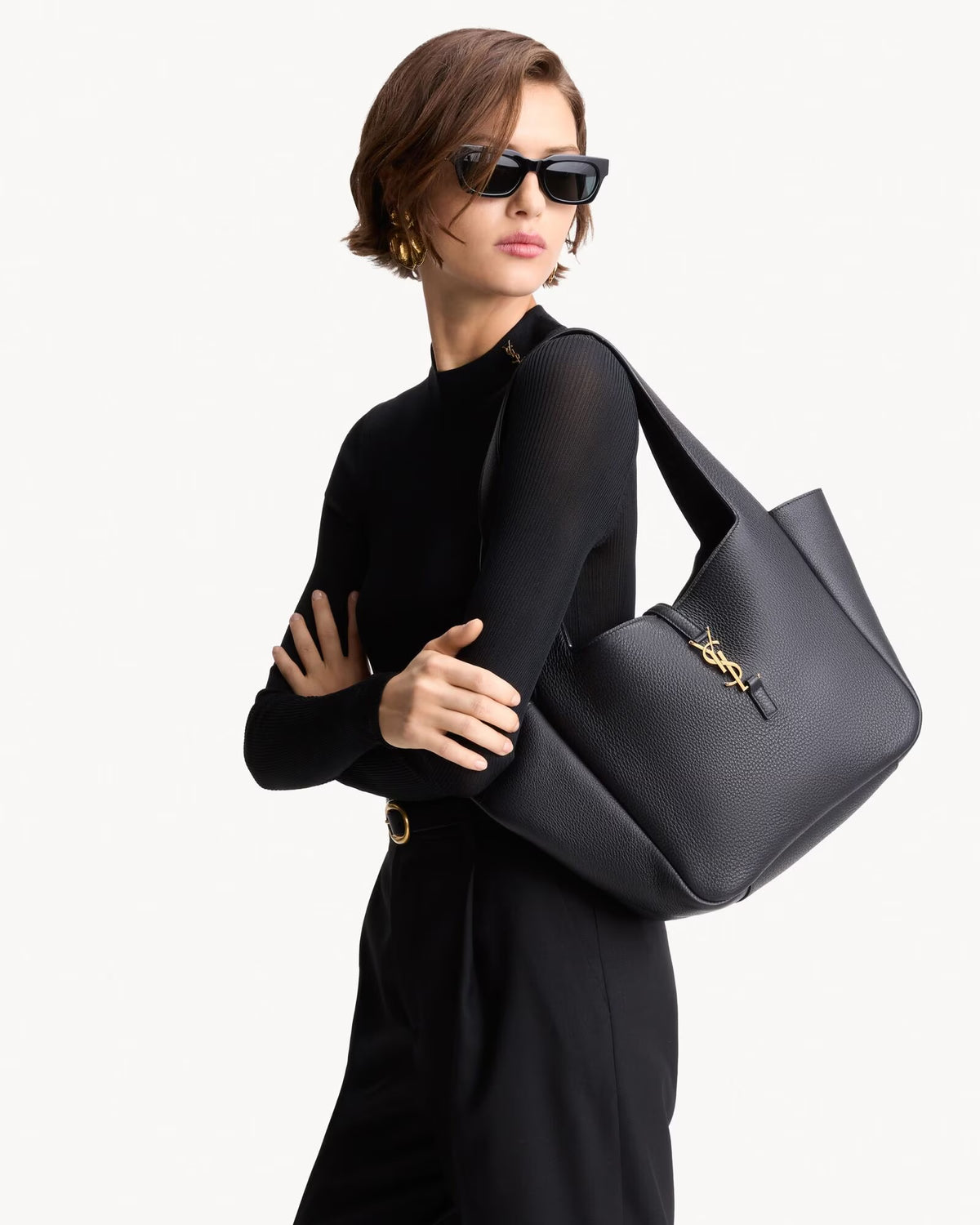BORSA LE 5 À 7 BEA PICCOLA IN PELLE MARTELLATA
