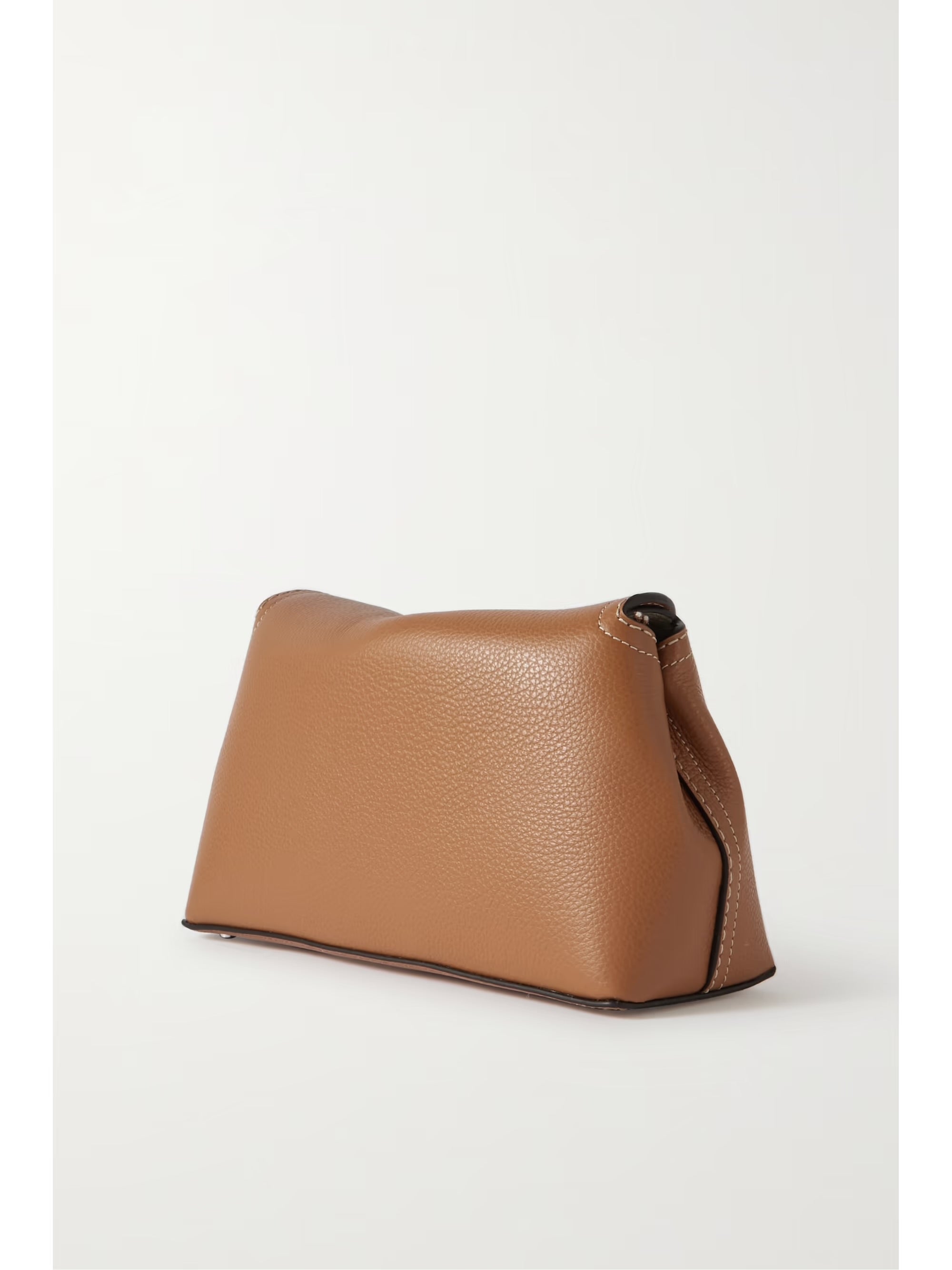 Toteme T-Lock Clutch Leather Light Brown
