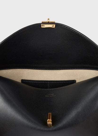 Toteme T-Lock Clutch Leather Black Gold