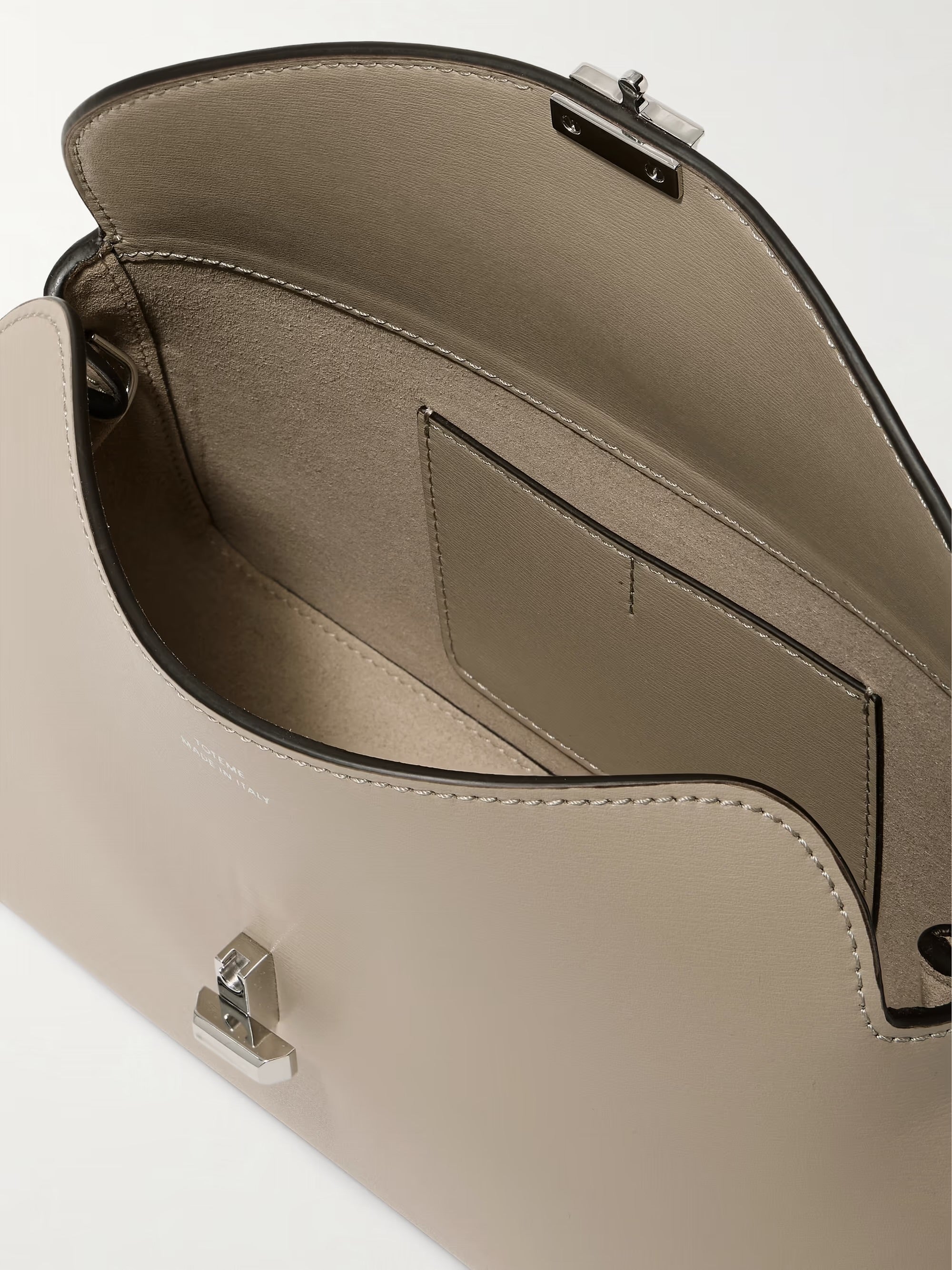 Toteme T-Lock Clutch Leather White