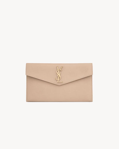 Pochette UPTOWN in pelle goffrata grain de poudre