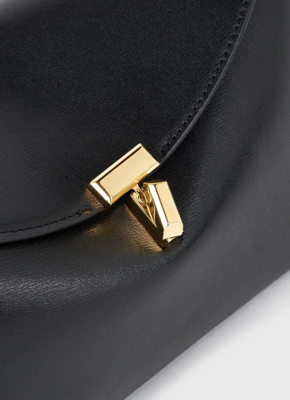 Toteme T-Lock Clutch Leather Black Gold