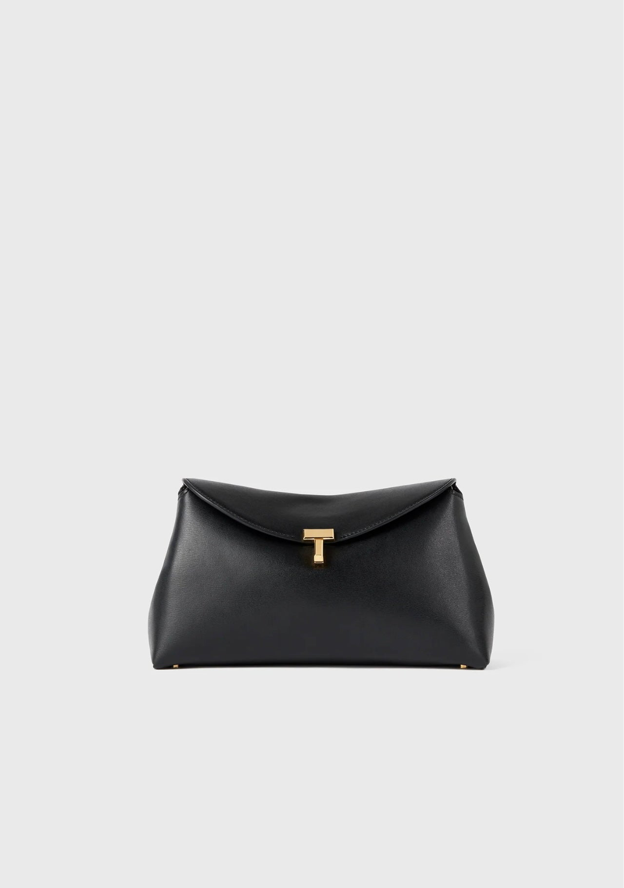 Toteme T-Lock Clutch Leather Black Gold