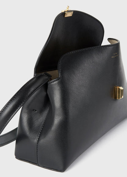 Toteme T-Lock Clutch Leather Black Gold