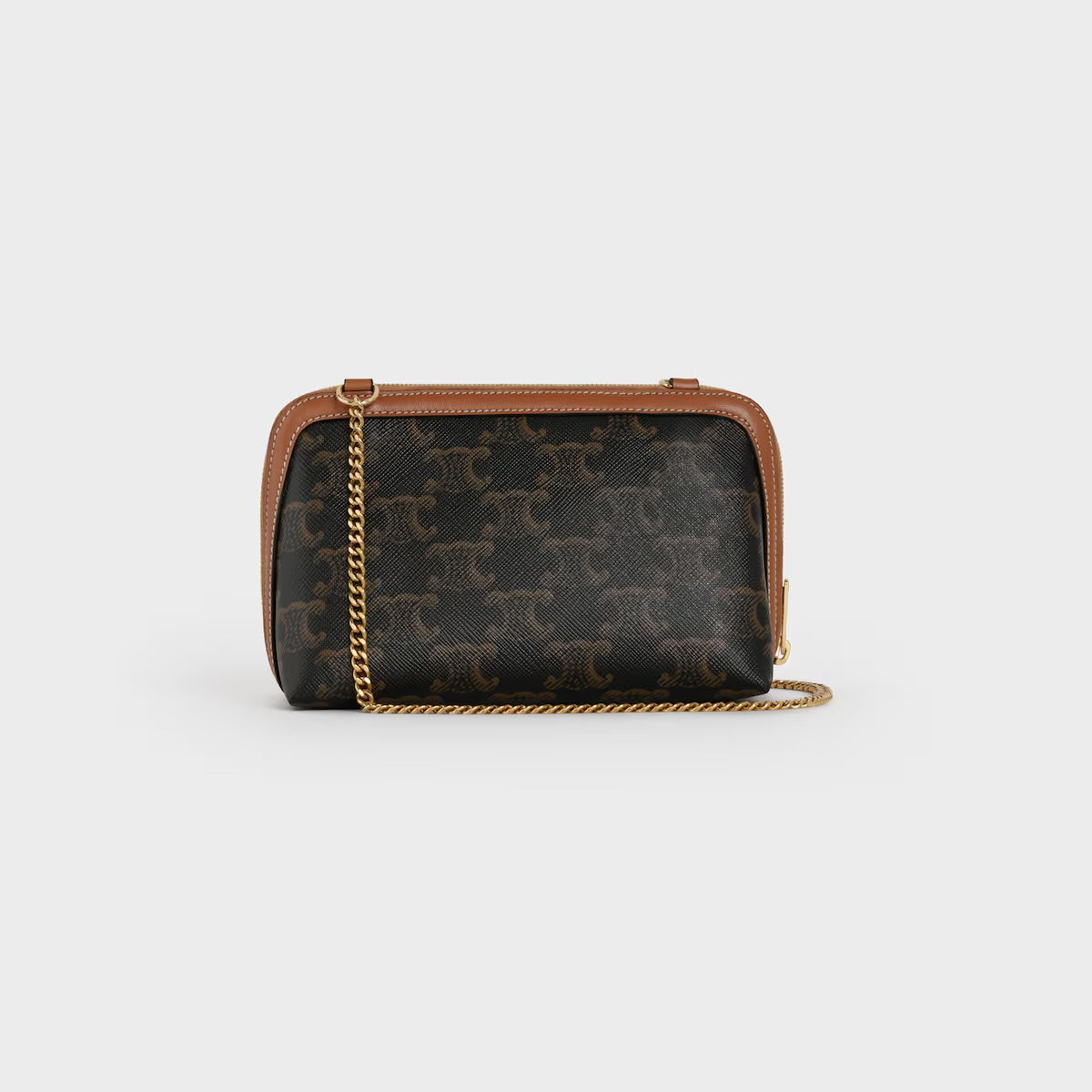 POCHETTE CELINE CON CATENA IN TELA TRIOMPHE E PELLE DI AGNELLO