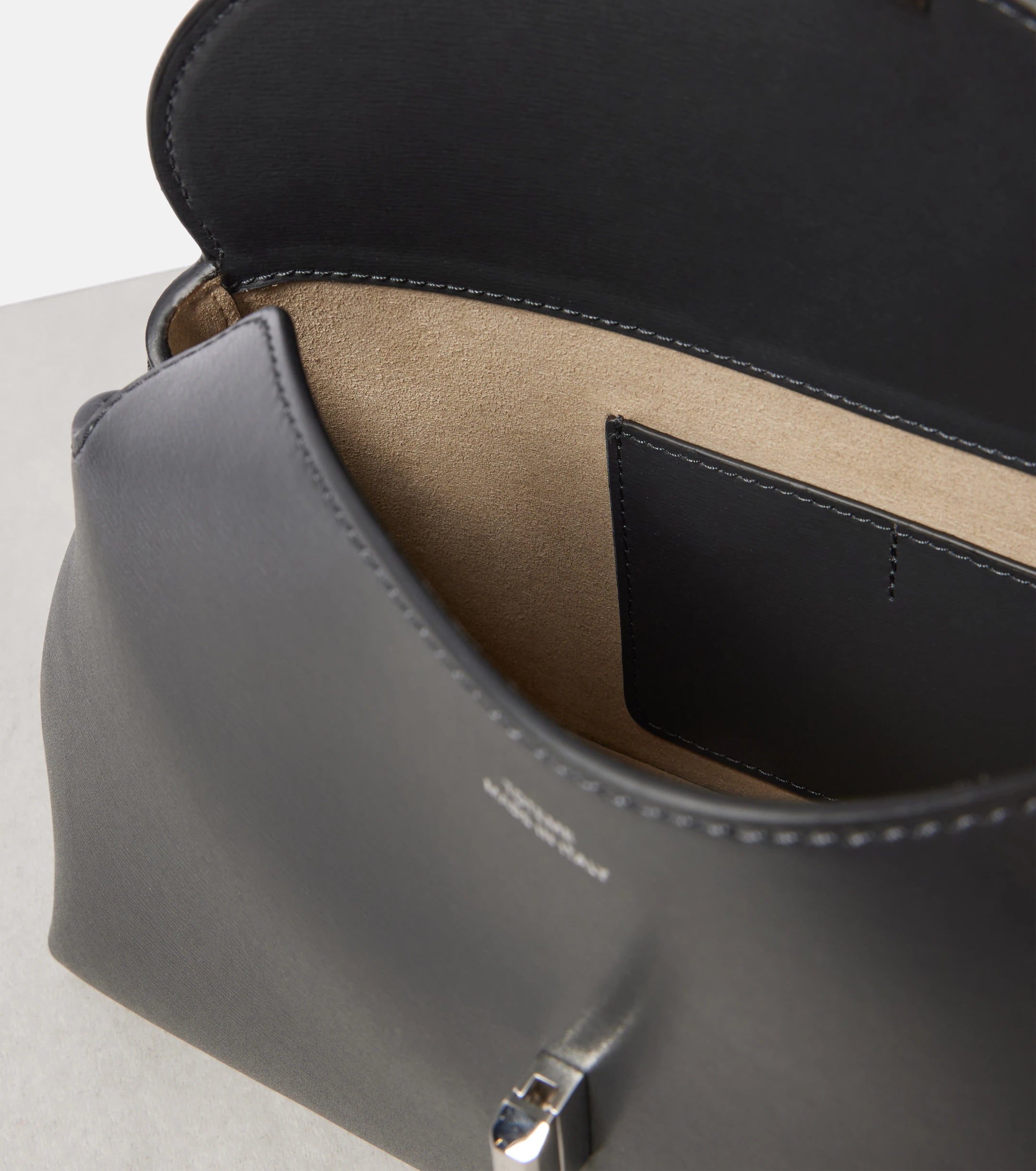 Toteme T-Lock Clutch Leather Black Silver
