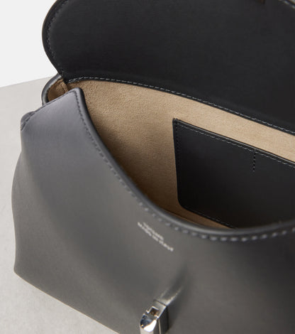 Toteme T-Lock Clutch Leather Black Silver
